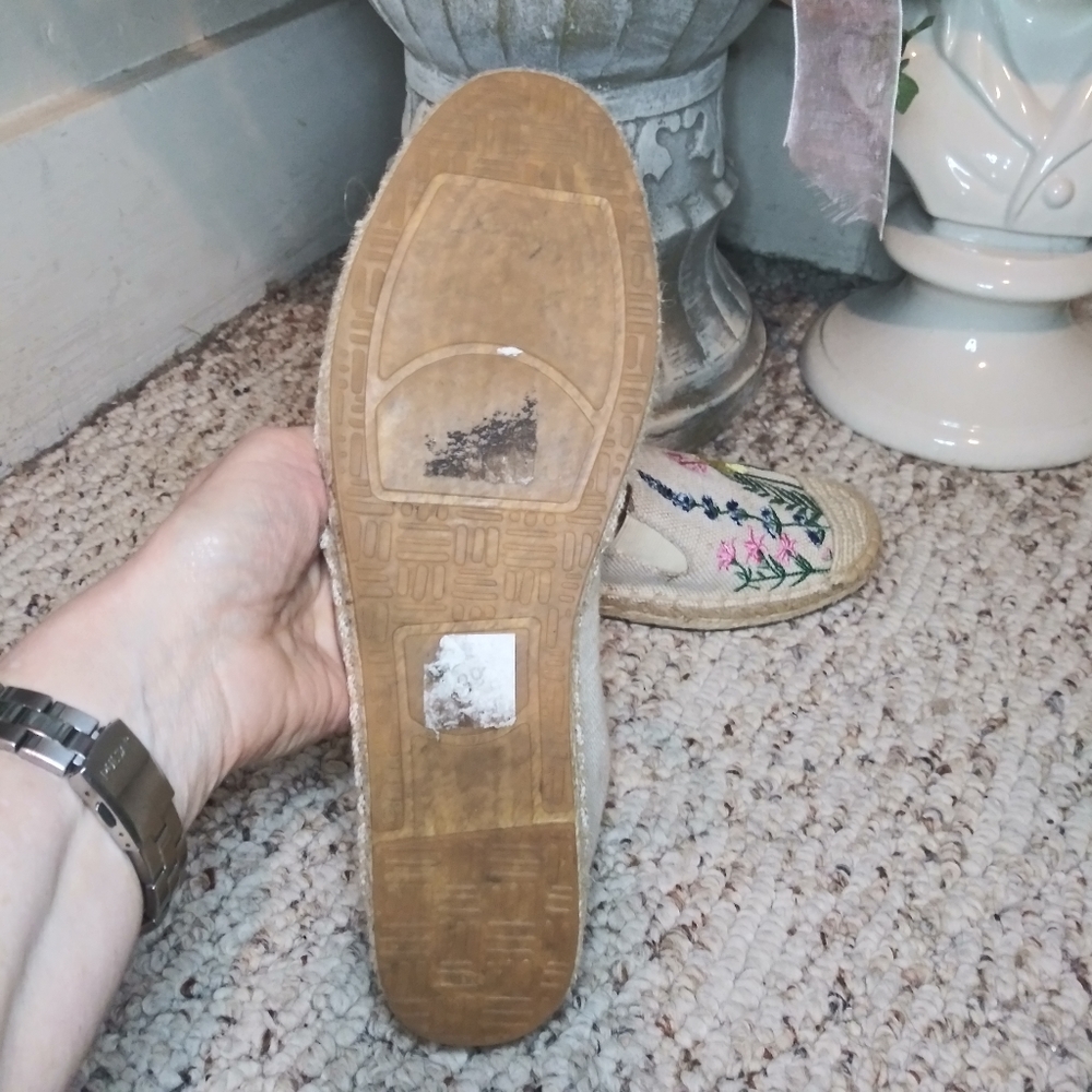 Anthropologie Joules Shelbury  Floral Embroidered Cottagecore Style Espadrilles - Picture 8 of 10